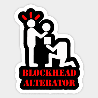 Blockhead Alternator White Sticker